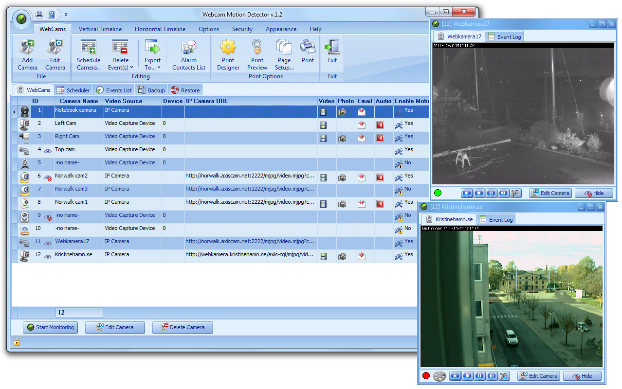 Click to view Webcam Motion Detector 2.0 screenshot