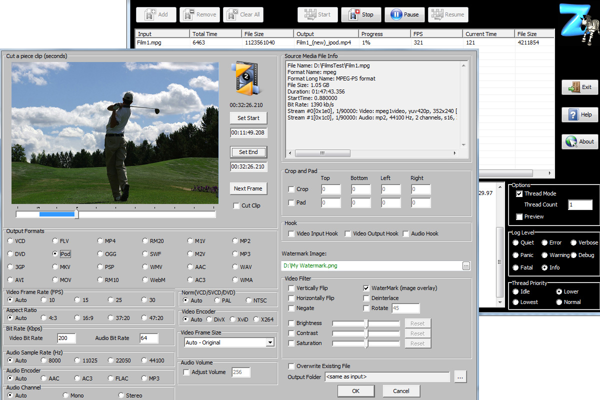 Click to view Zebra Total Video Converter 2.0 screenshot